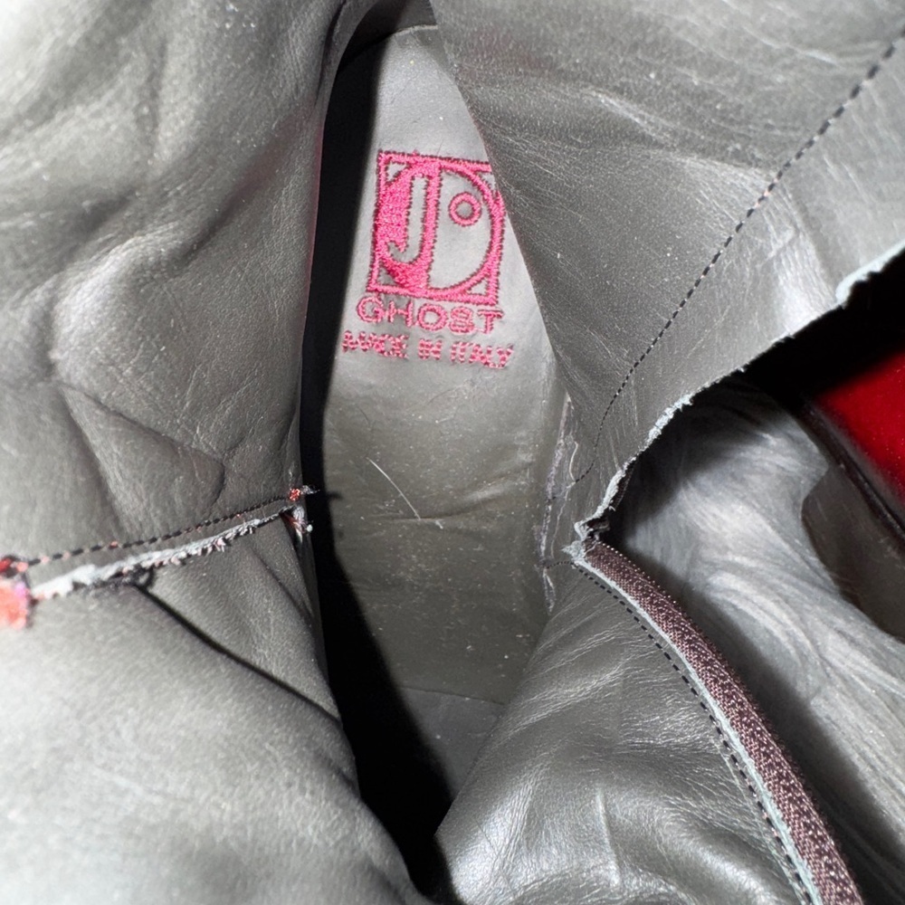 🔥 JO GHOST Italian Red Ombre Leather Ankle Boots Size 37 🔥 - Picture 7 of 10